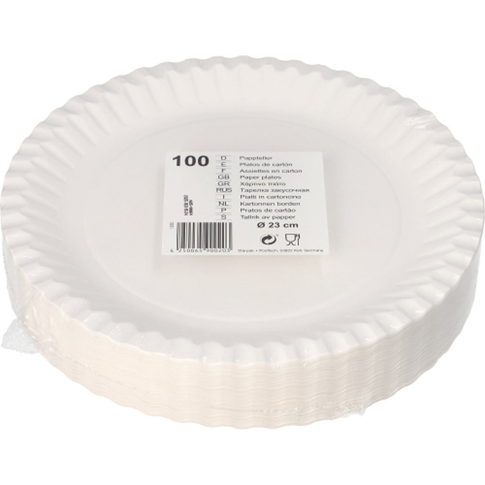 Papstar Teller, Pappe rund Ø 23 cm weiss