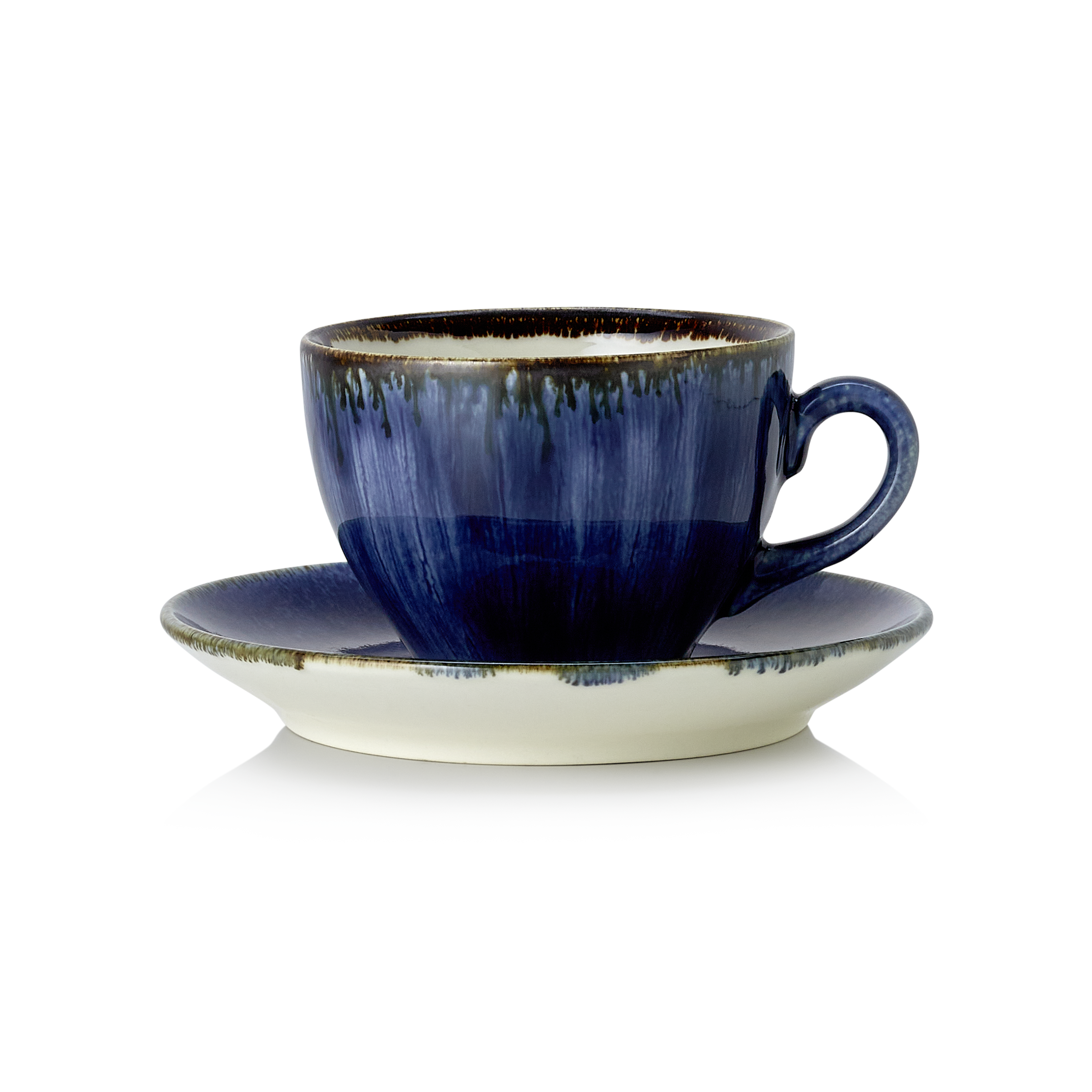 WAS Ober- und Untertasse Set VIDA DARK OCEAN, 220 ml, Set á 6 Stück, dark ocean,