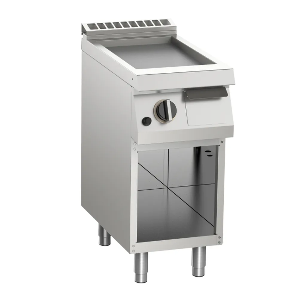 KBS Gas-Grillplatte glatt aus Edelstahl 6kW mit 1 Heizzone offener Unterbau