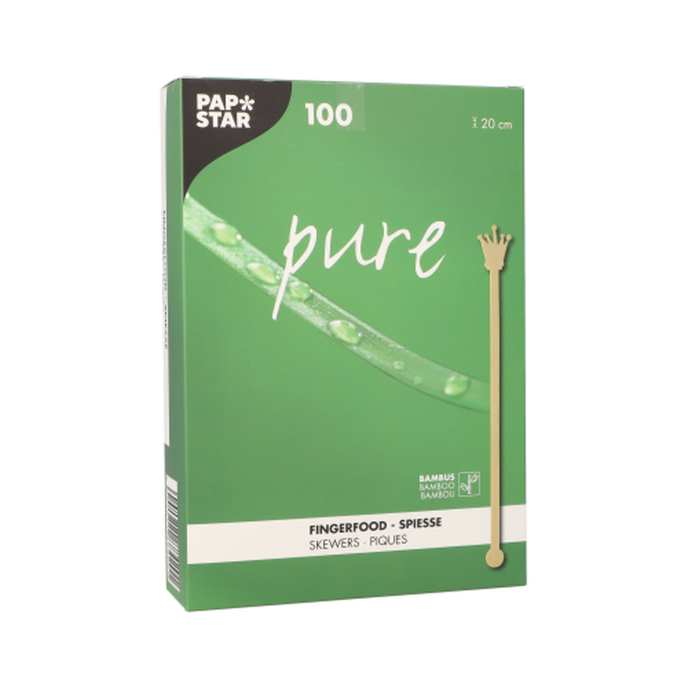 Papstar Getränke-Quirle, Bambus "pure" 20 cm "Crown"