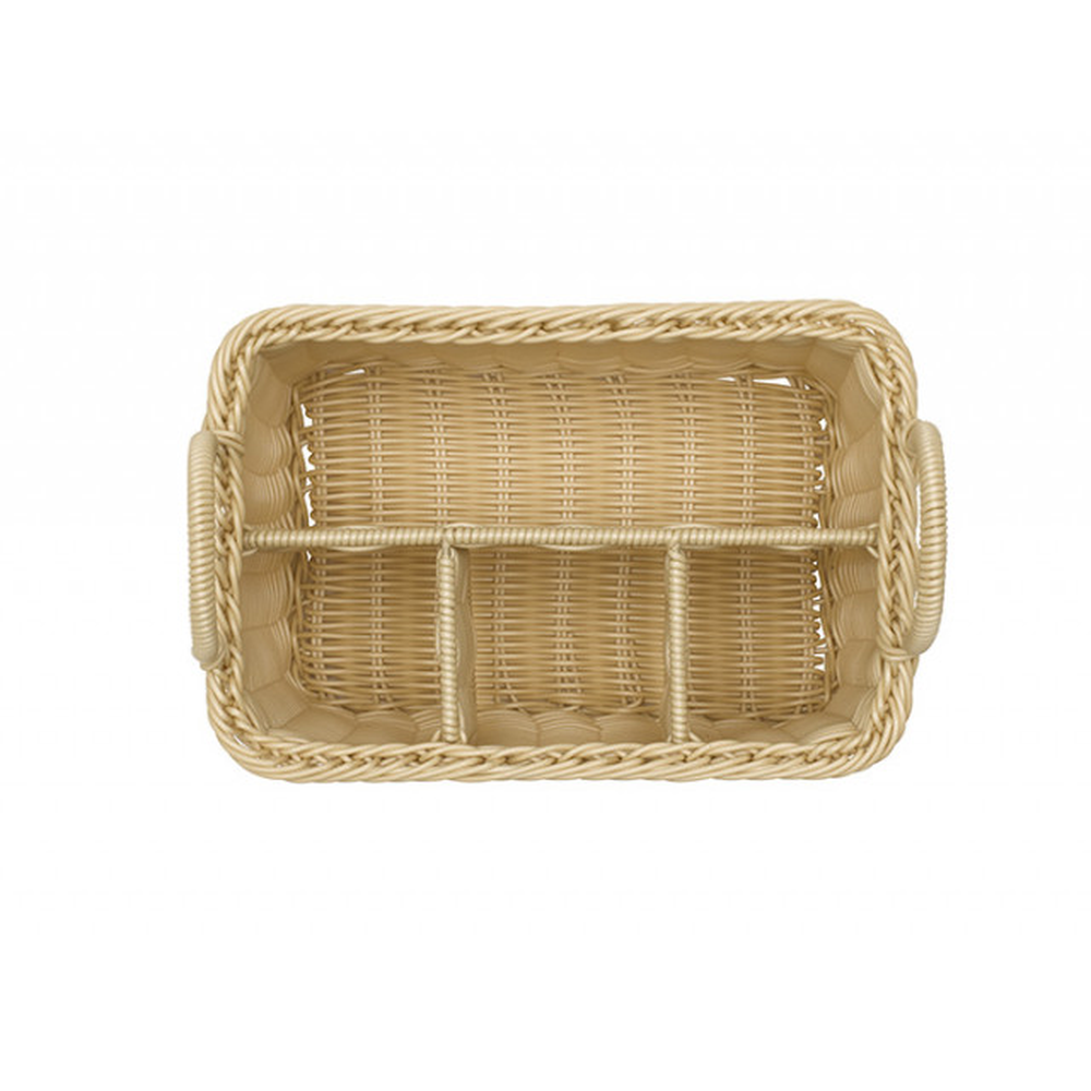 APS Besteck-Korb -ECONOMIC- 26 x 18 cm, H: 15 cm , Polypropylen, beige