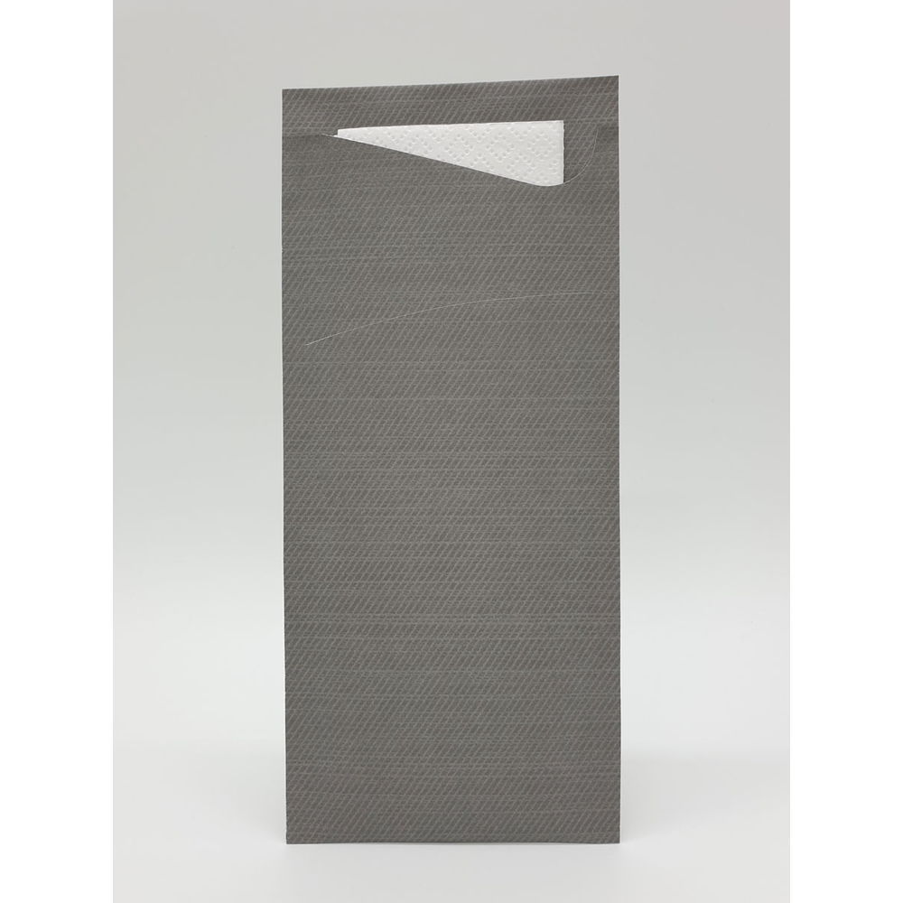 Duni Sacchetto Zelltuch 190 x 85 mm granite grey/weiß