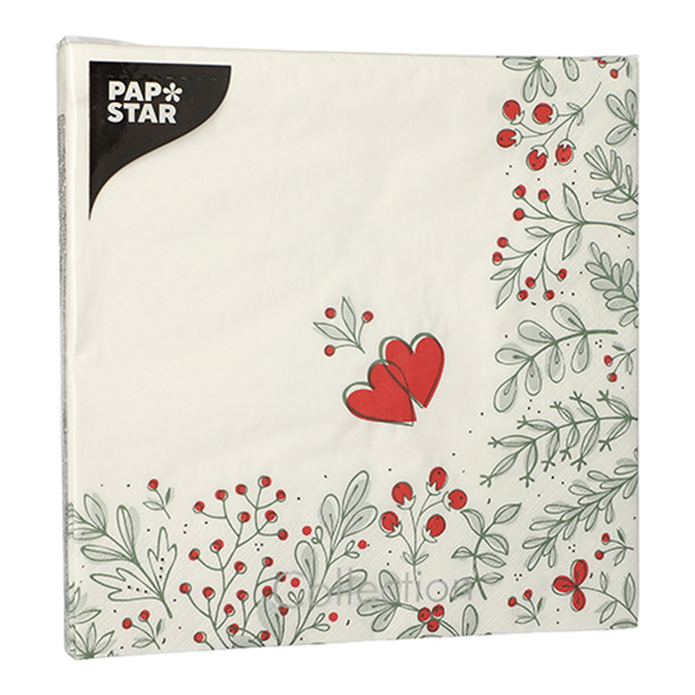 Papstar Servietten, 3-lagig 1/4-Falz 40 cm x 40 cm "Berries"