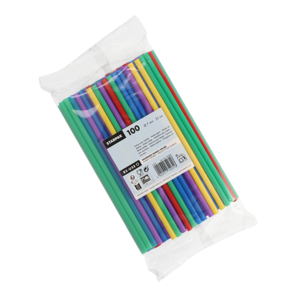 Papstar Mehrweg-Shake-Halme PP Ø 7 mm · 22 cm farbig sortiert