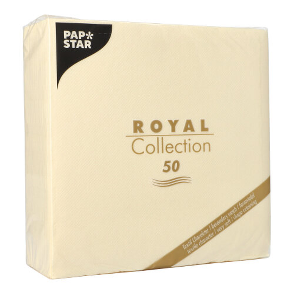 Papstar Servietten "ROYAL Collection" 1/4-Falz 40 cm x 40 cm champagner