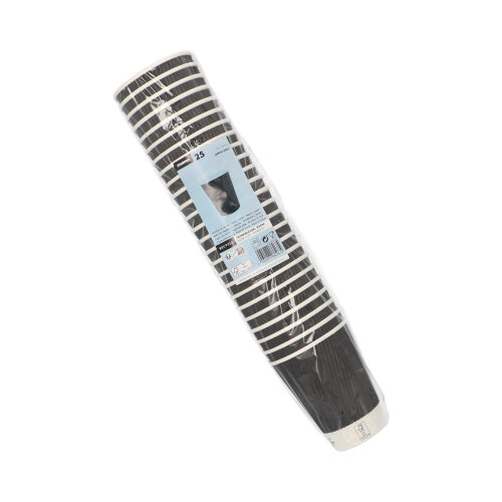 Papstar Trinkbecher, Pappe "To Go" 0,3 l Ø 9 cm · 11 cm schwarz Ripple Wall