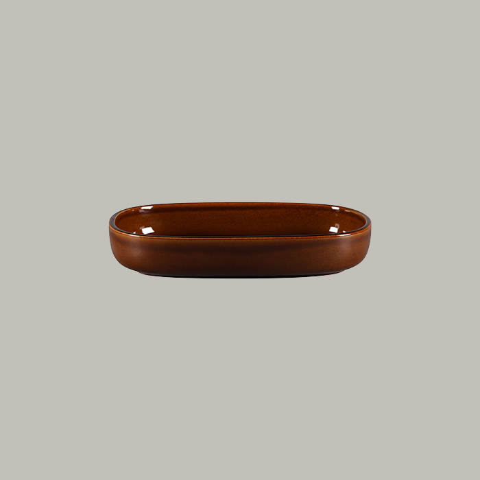 RAK Platte oval tief - honey  Serie: Ease L 26 cm / W 18.3 cm / Ht. 4.5 cm / Con