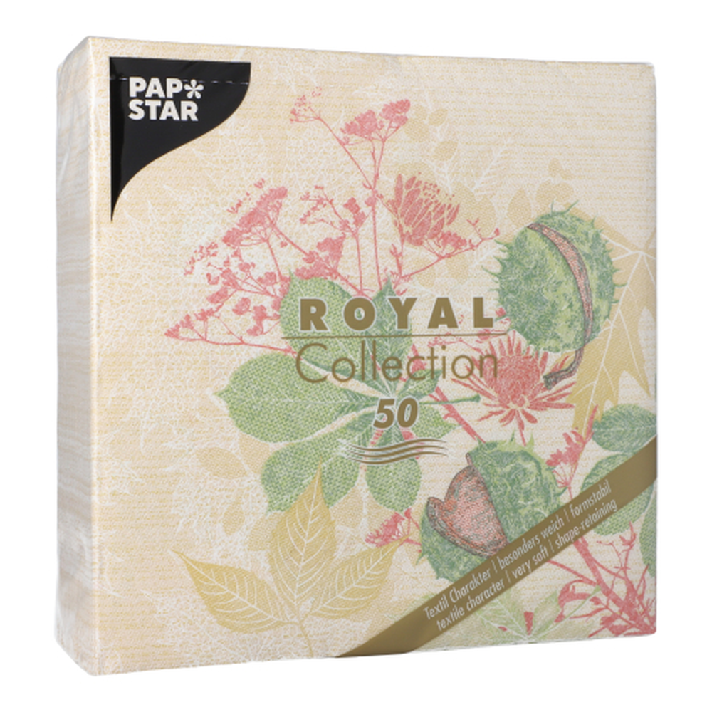 Papstar Servietten "ROYAL Collection" 1/4-Falz 40 cm x 40 cm "Autumn Leaves"