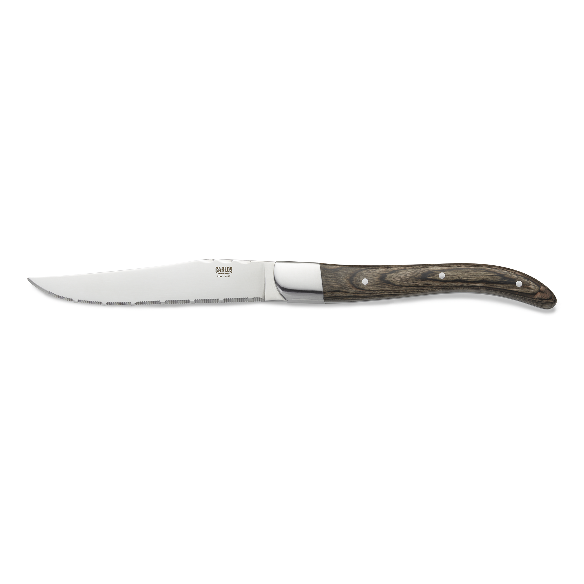 WAS Steakmesser Set CARLOS mit braunem Pakkaholzgriff, 23 cm, Set á 6 Stück, Kli
