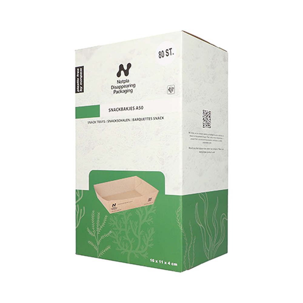Papstar Snacktrays, Pappe "NOTPLA" 4 cm x 11 cm x 16 cm braun