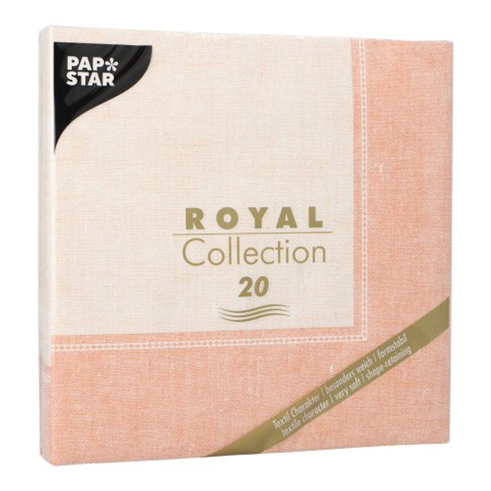Papstar Servietten "ROYAL Collection" 1/4-Falz 40 cm x 40 cm terracotta "Linum"