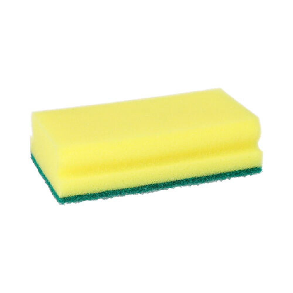 PAPSTAR Topfreiniger, Schwamm Jumbo eckig 4,1 cm x 14,8 cm x 8,5 cm gelb/grün