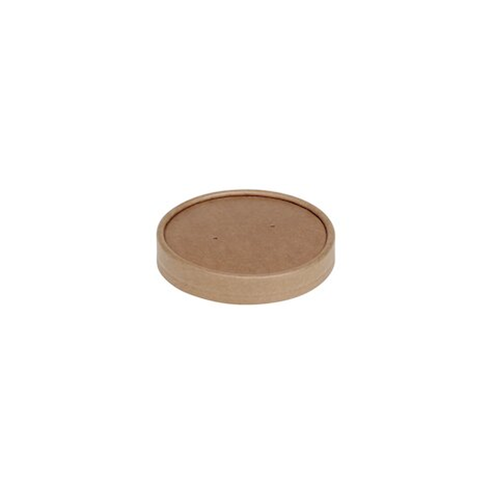 Pacovis Deckel aus Karton Kraft braun, zu Suppenbecher 14921, 14922