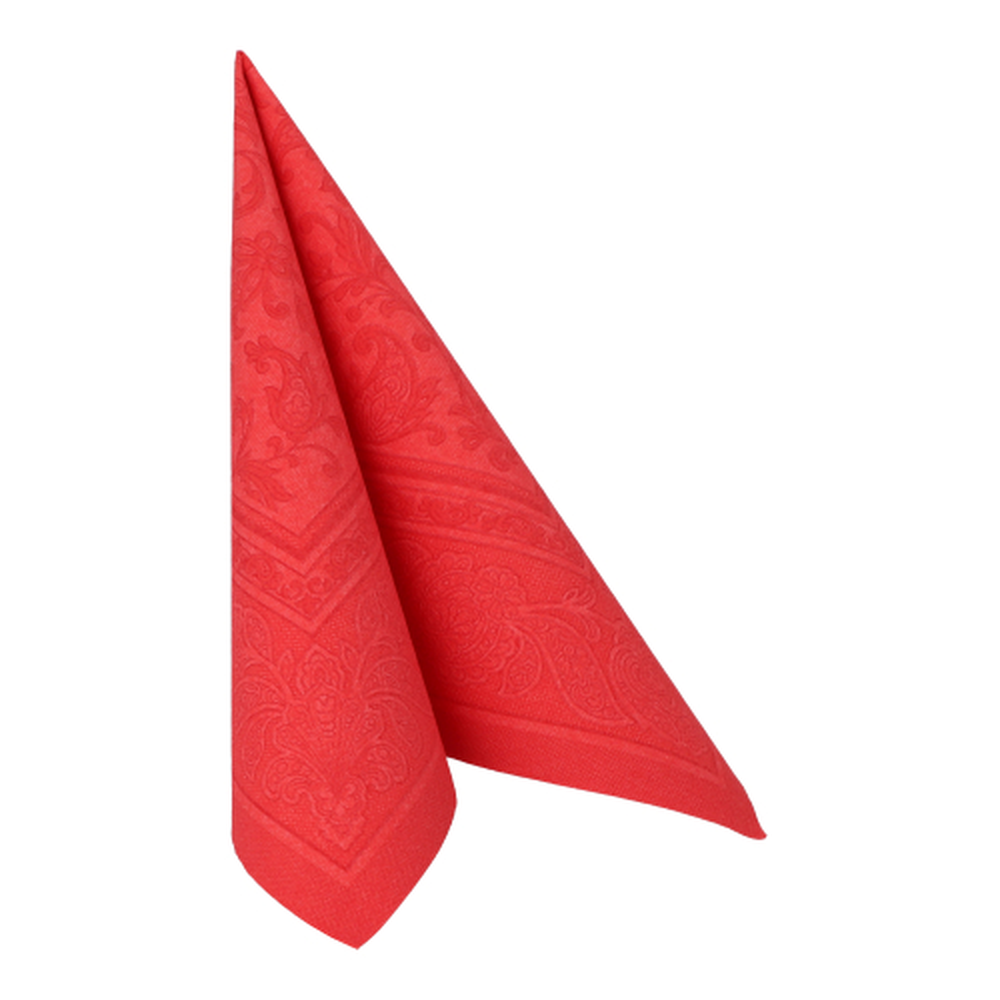 Papstar Servietten "ROYAL Collection" 1/4-Falz 40 cm x 40 cm rot "Ornaments"