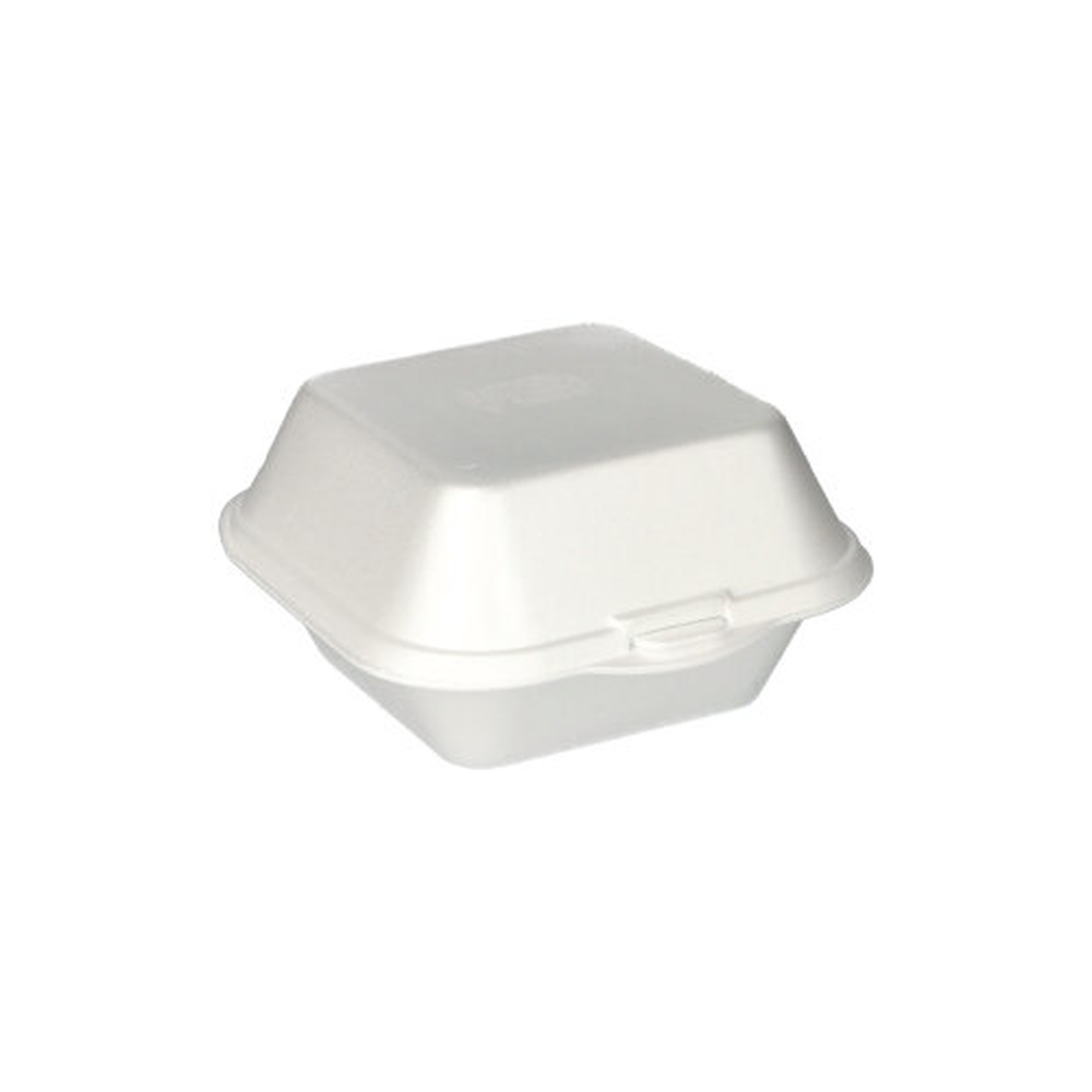 Papstar Hamburger-Boxen mit Klappdeckel, XPS 7,5 cm x 12 cm x 12 cm weiss
