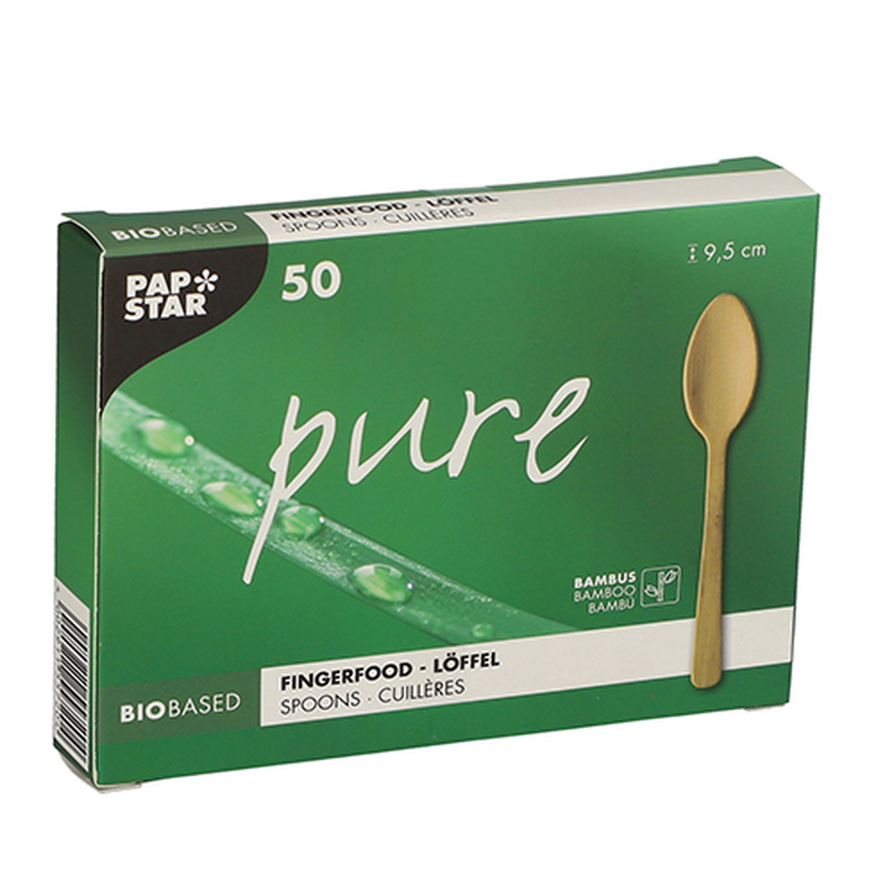 Papstar Fingerfood - Löffel, Bambus "pure" 9,5 cm