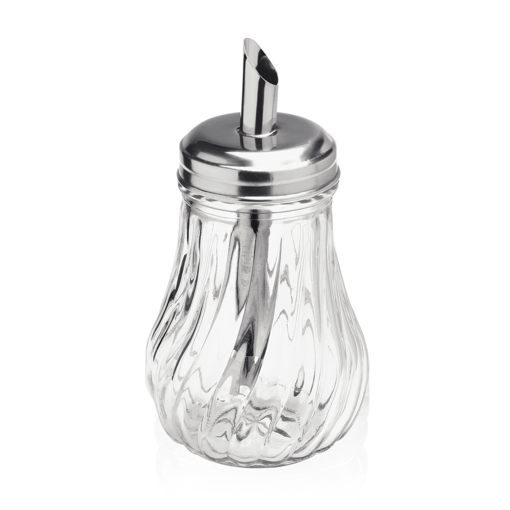 WAS Zuckerspender Set, 210 ml, Ø 7,5 cm, Set á 6 Stück, Edelstahl, Glas
