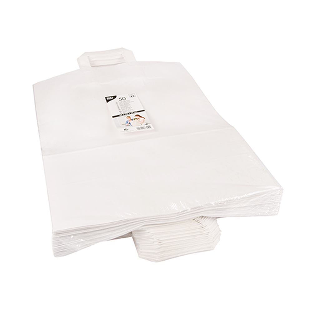 Papstar Tragetaschen, Papier 44 cm x 32 cm x 17 cm weiss mit Tragegriff