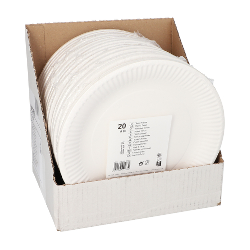 Papstar Teller, Pappe rund Ø 23 cm weiss