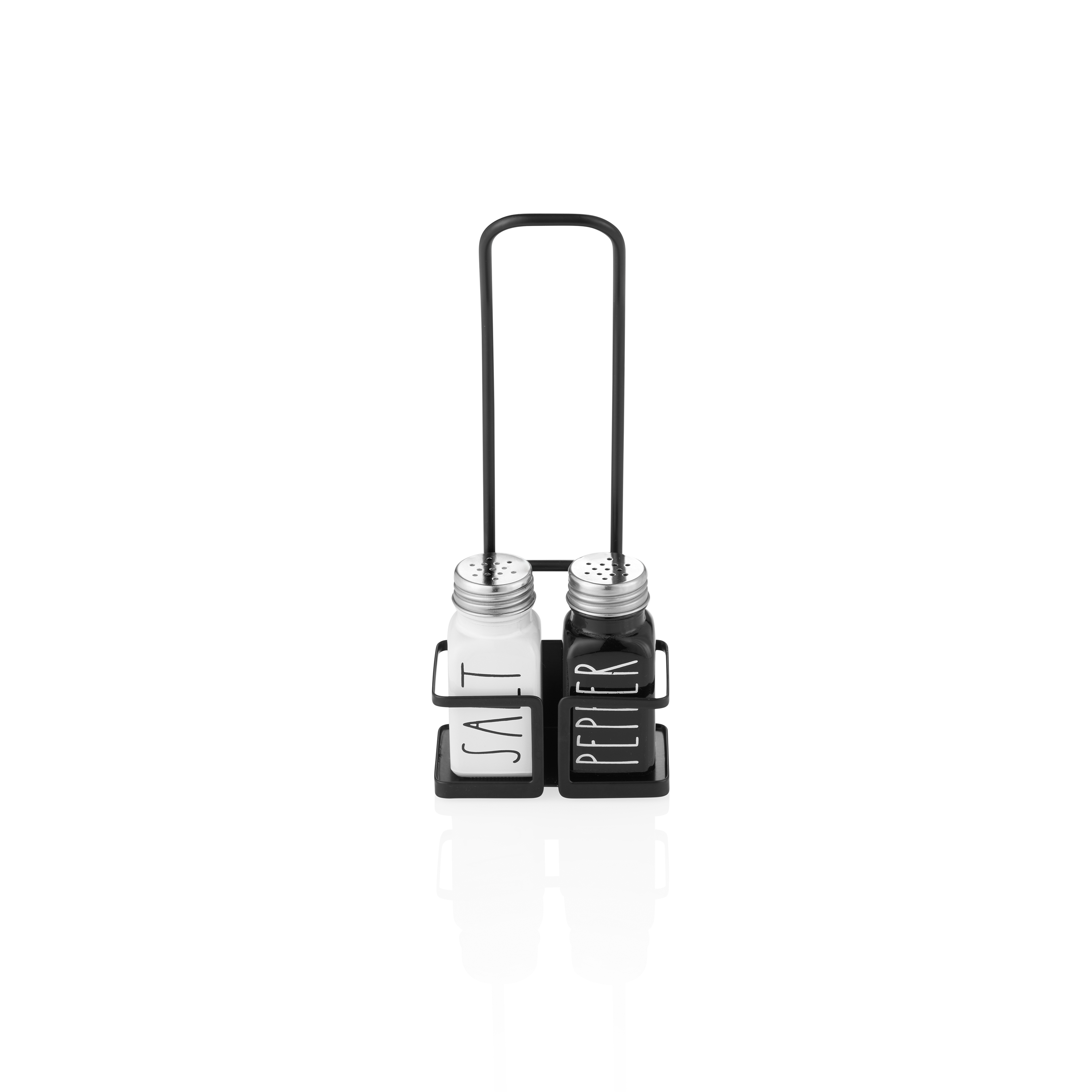 WAS Menage 2-teilig, Salz & Pfeffer, 10 x 8 cm, Edelstahl, Metall, Glas