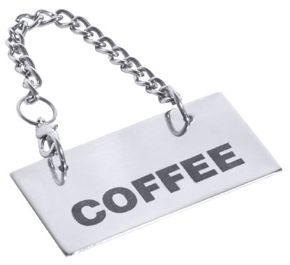 Contacto Schild für Kannen: COFFEE