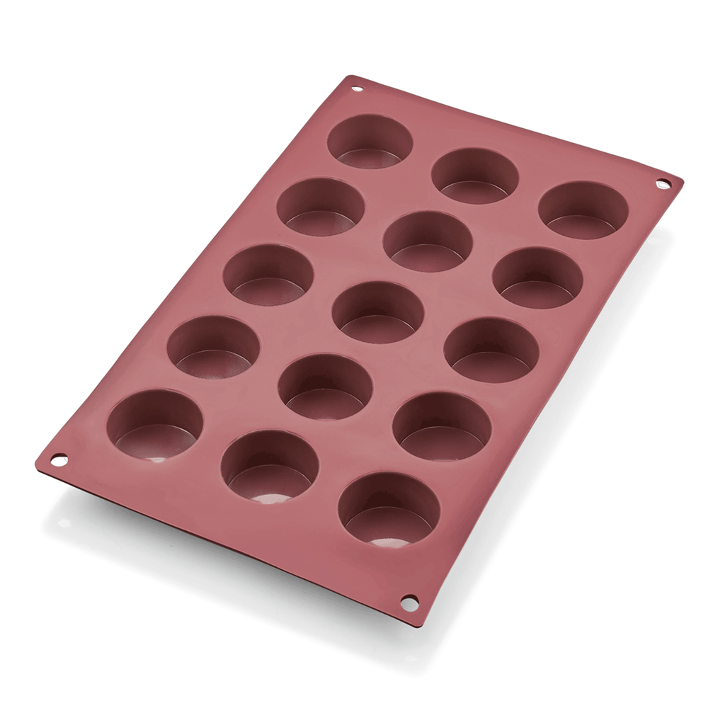 WAS Petit Four BAKEFLEX, 15 Formen, Ø 4 cm, rot, Silikon
