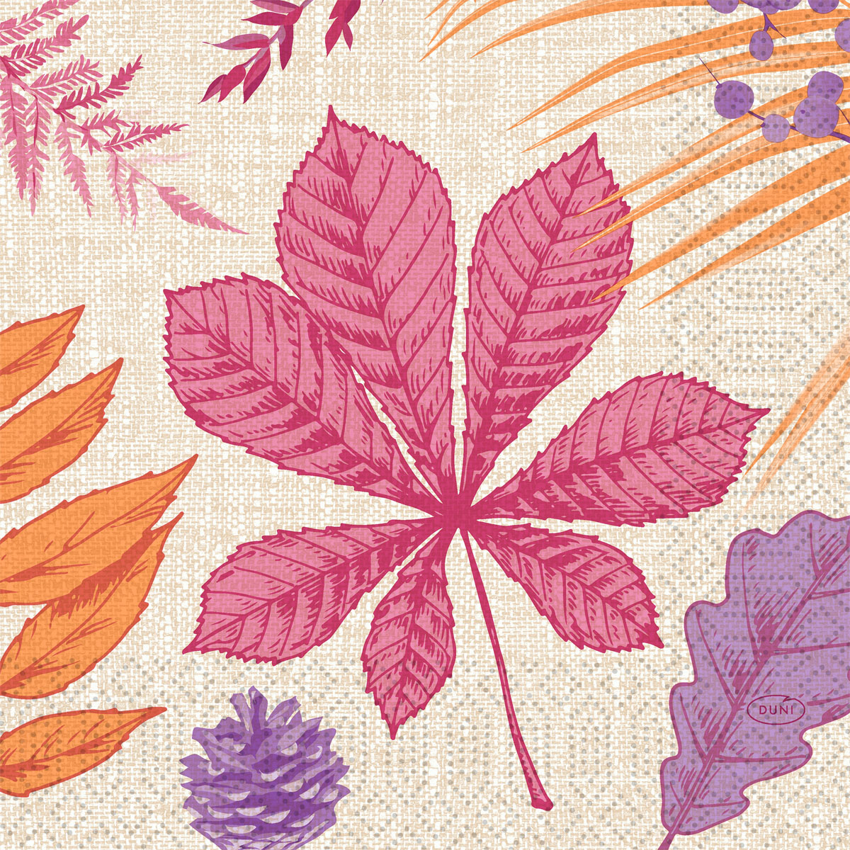Duni Zelltuchservierten 33x33 cm 3-lagig Bright Autumn 1/4 Falz