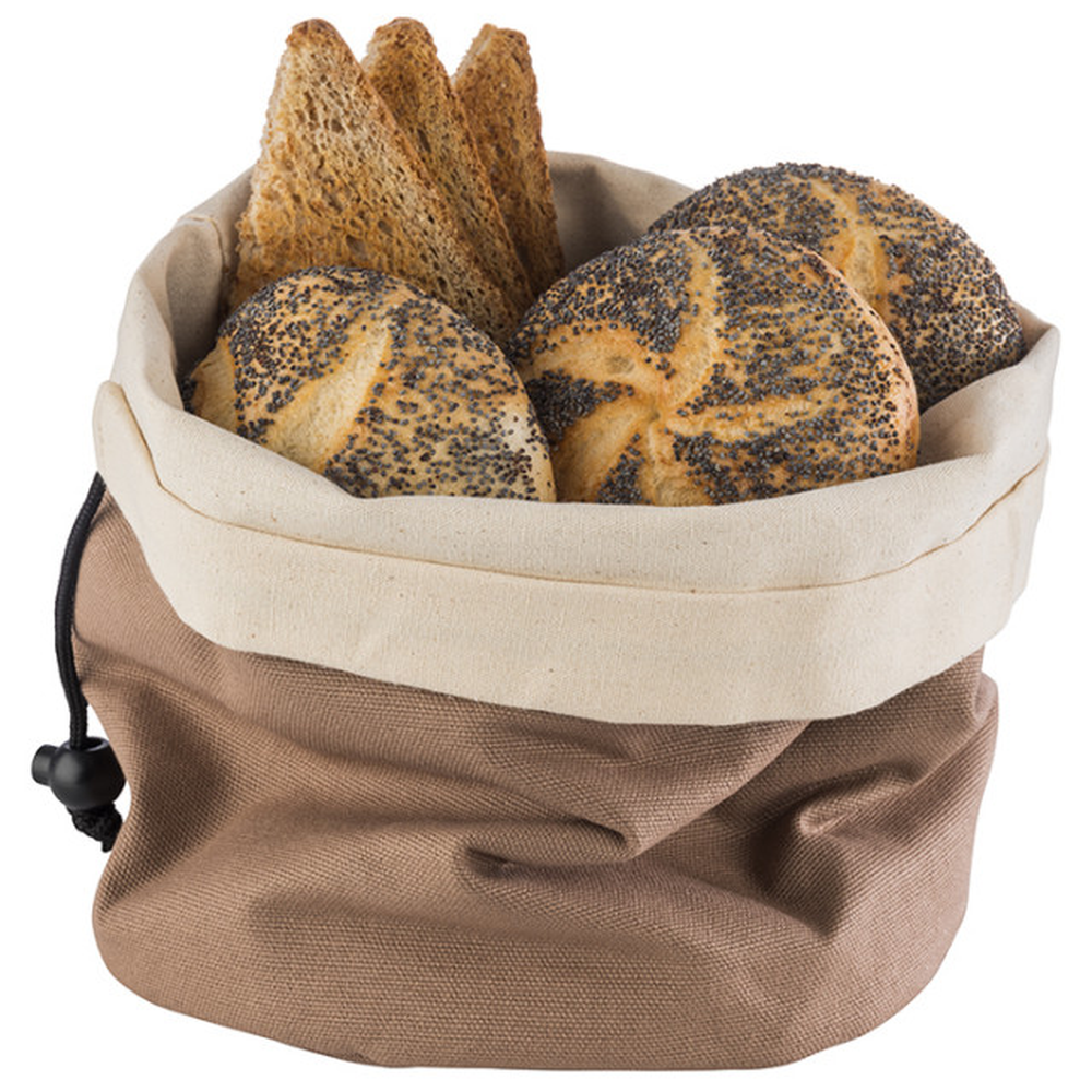 APS Brottasche mit Wärmekissen Ø 20 cm H: 23,5 cm , Baumwolle, beige / braun