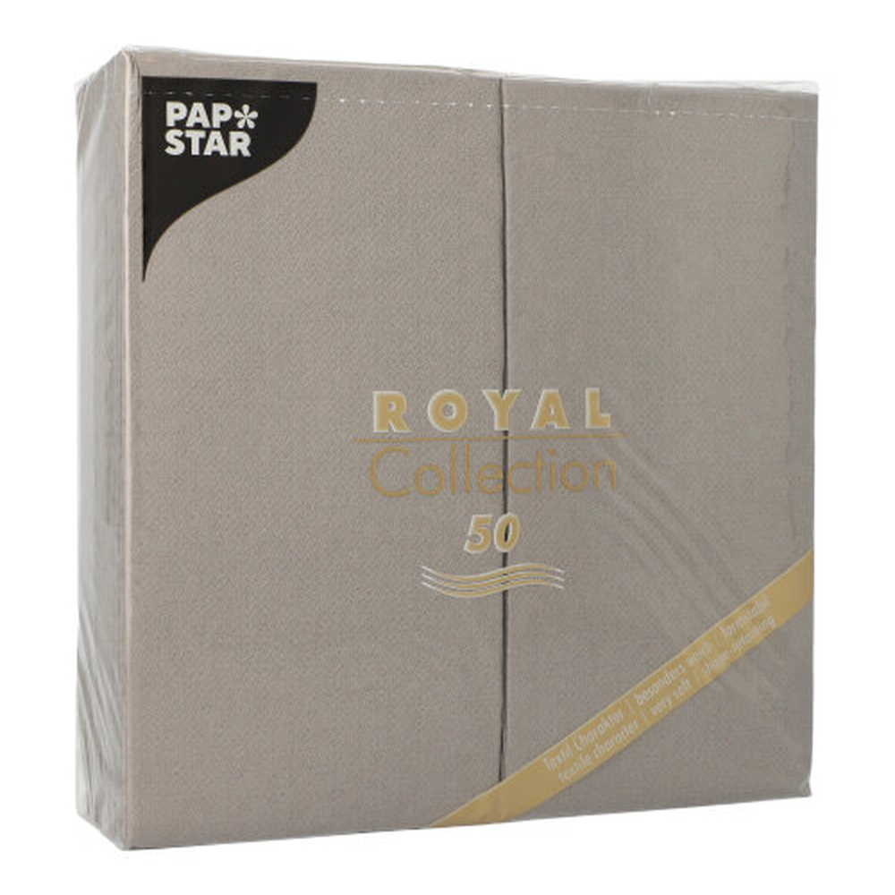 Papstar Servietten "ROYAL Collection" 1/8-Falz 40 cm x 40 cm grau