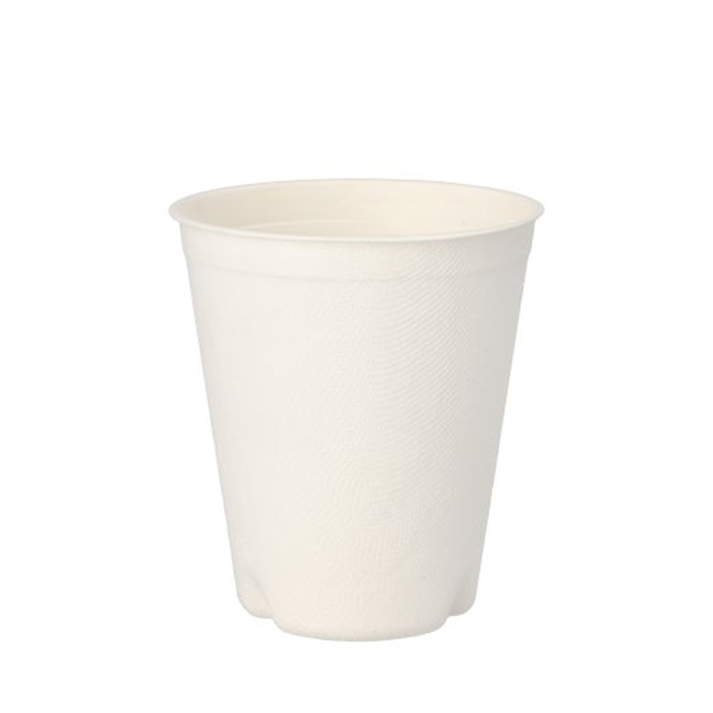 PAPSTAR Trinkbecher Zuckerrohr pure 0,3 l Ø 9 cm · 10 cm weiss für Heißgetr