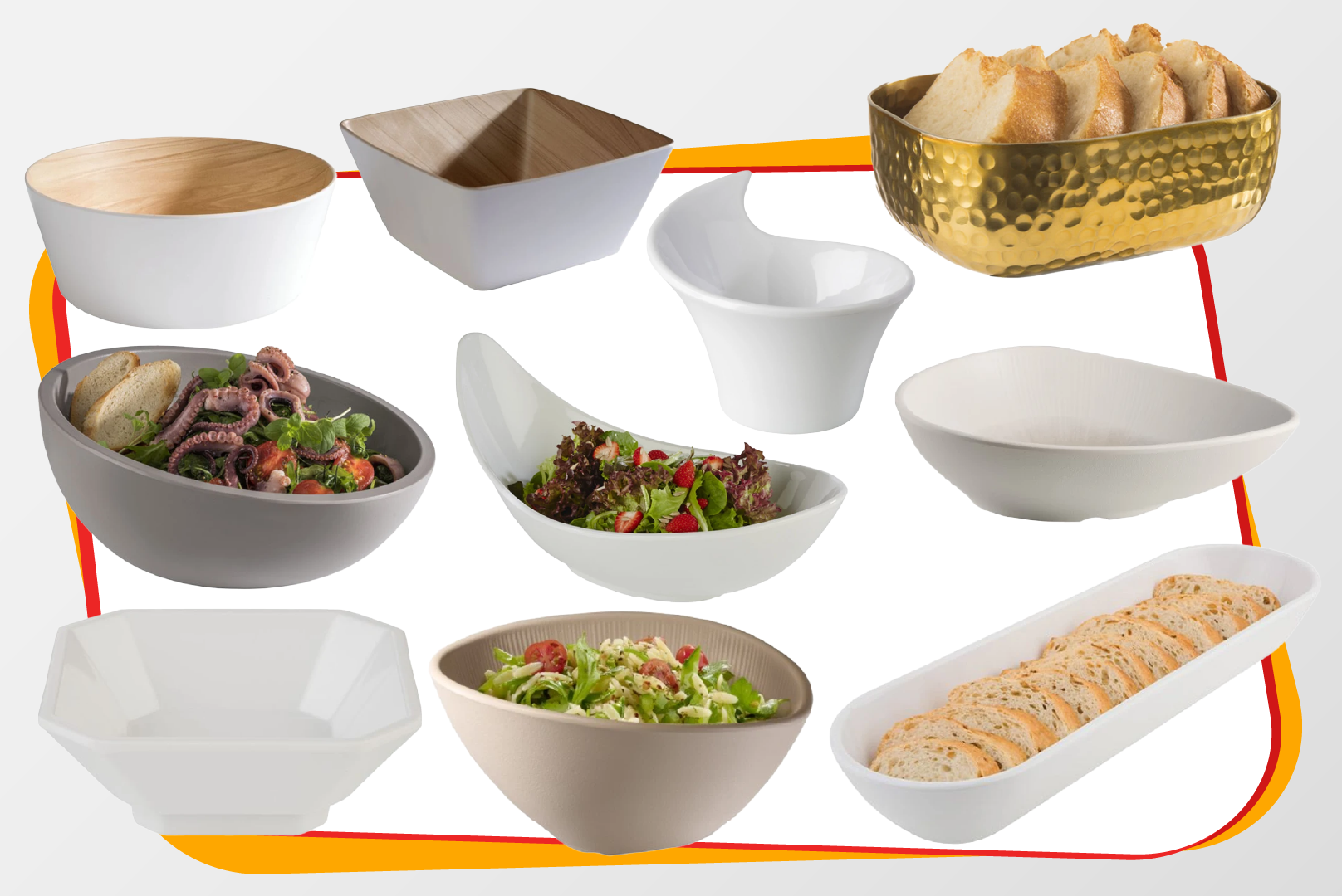 Salat-Schüssel, Schüssel, Brotkorb, Servierschüssel, Geschirrset