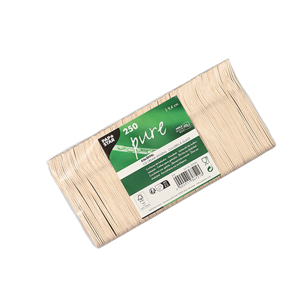 Papstar Eislöffel Holz "pure" 9,4 cm