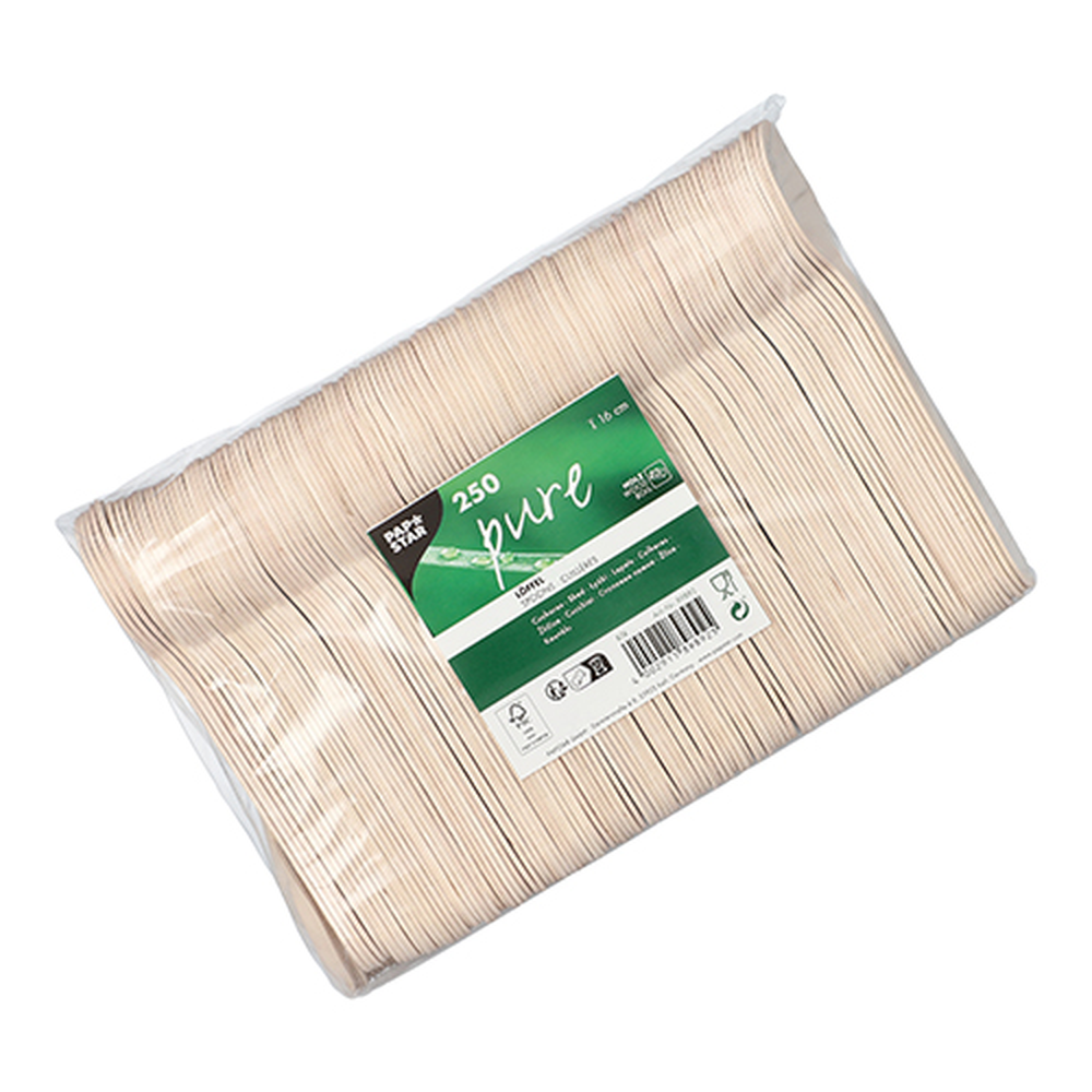 Papstar Löffel Holz "pure" 16 cm