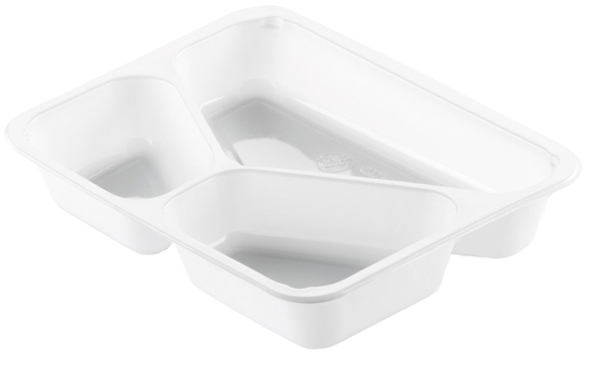 Duni CPET-Schale 3-geteilt 225 x 175 x 43 mm