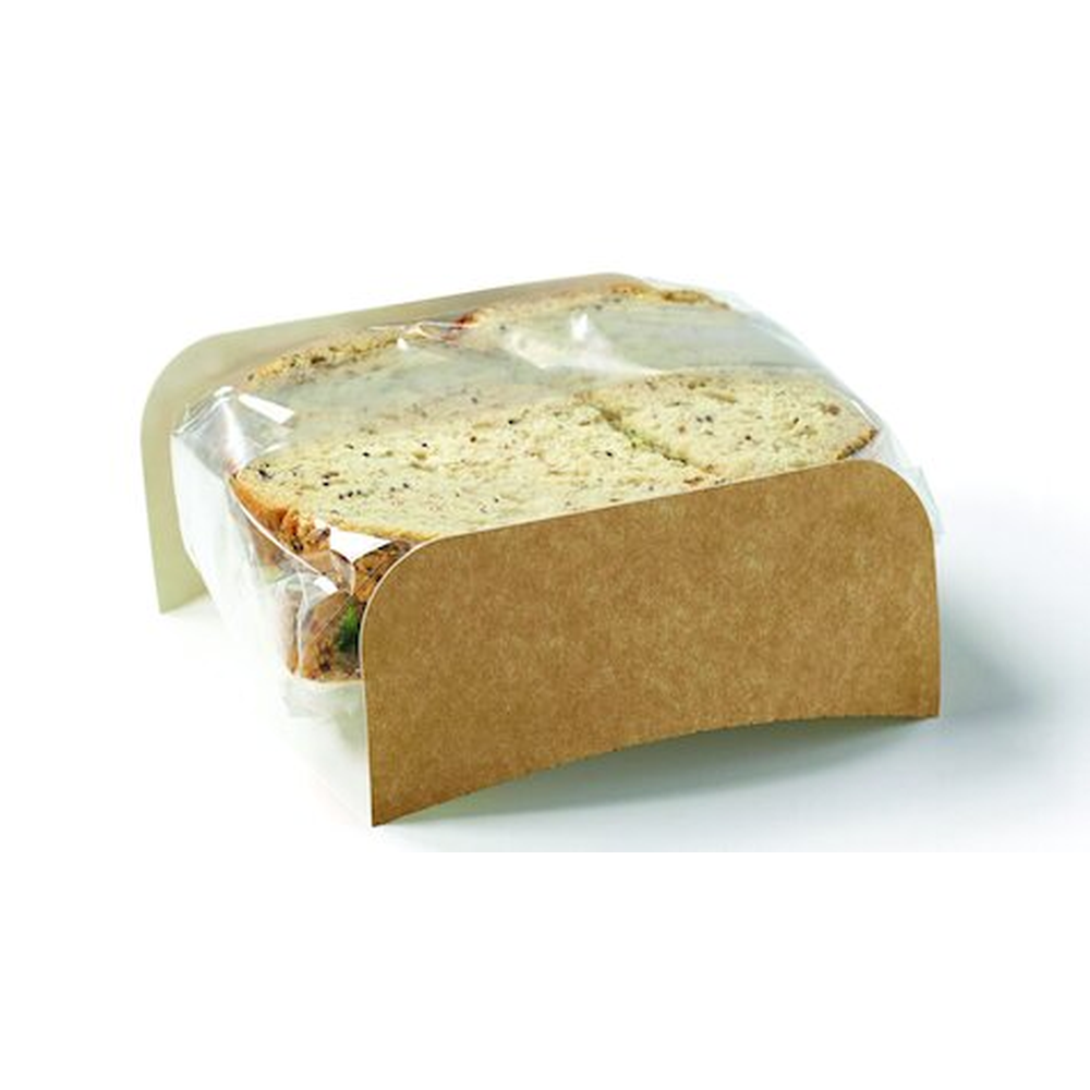 Pacovis Square Sandwich with Film, 159J, Kraft