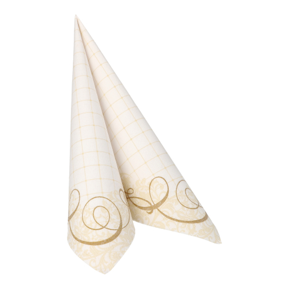 Papstar Servietten "ROYAL Collection" 1/4-Falz 40 cm x 40 cm gold "Megan"