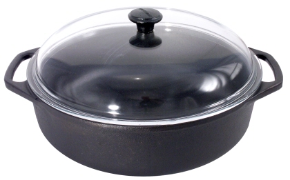 Contacto Eisenguss-Bräter rund 3 l mit Glasdeckel 24 cm