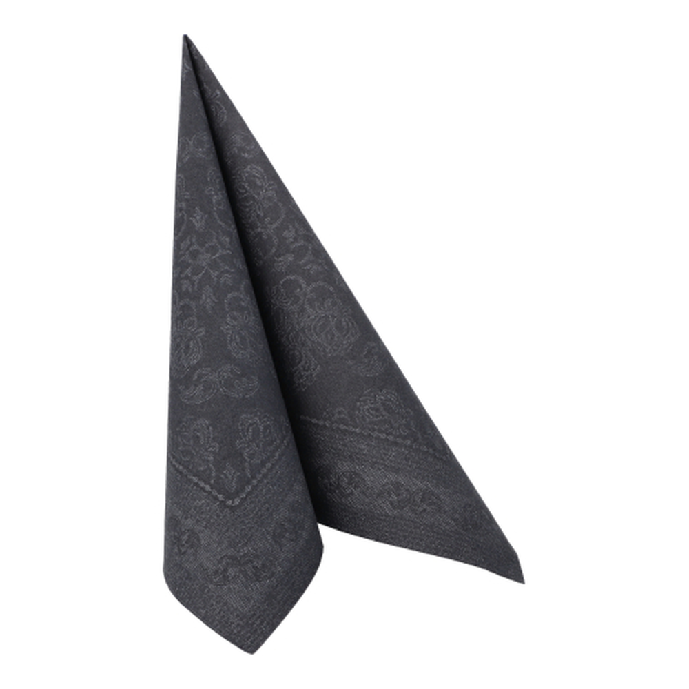 Papstar Servietten "ROYAL Collection" 1/4-Falz 40 cm x 40 cm schwarz "Arabesque"