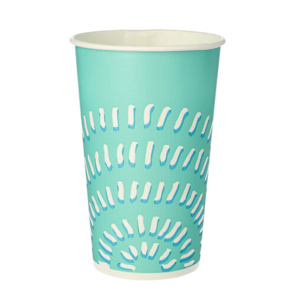 PAPSTAR Trinkbecher für Kaltgetränke, Pappe 0,4 l Ø 8,97 cm · 13,5 cm türkis