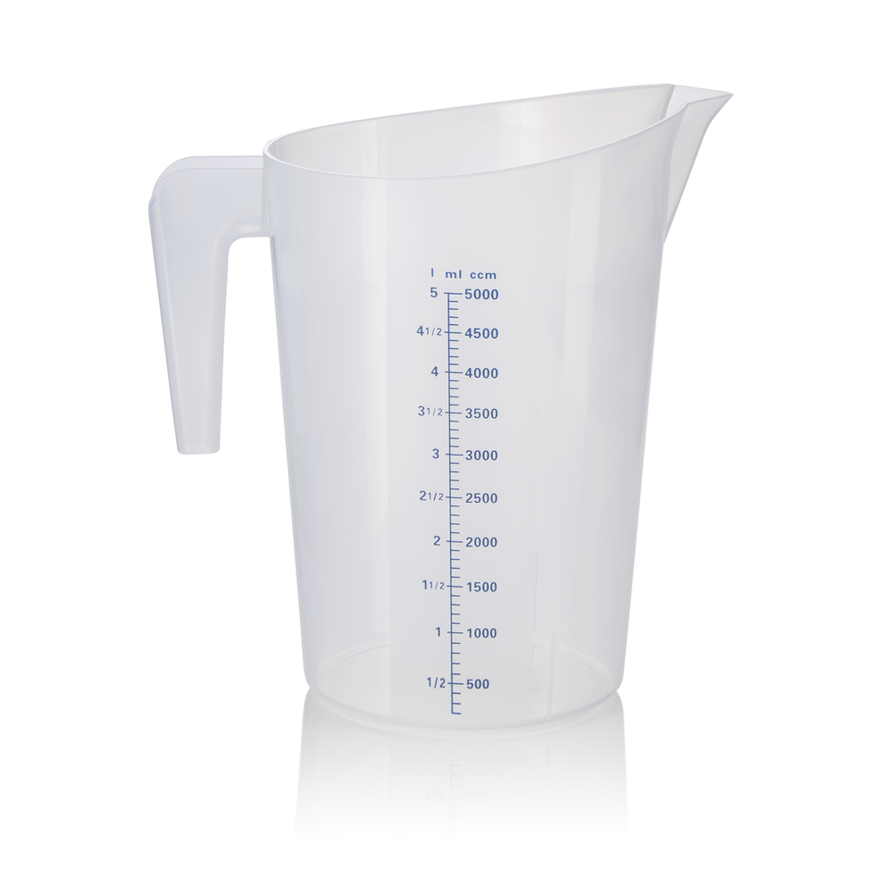 WAS Messbecher, Ø 22,5 cm, 5 ltr., mit 100 ml Skalierung, Polypropylen