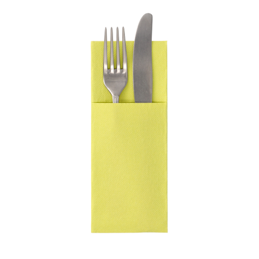 Papstar Servietten "ROYAL Collection" 40 cm x 30 cm limonengrün mit Besteckfalz