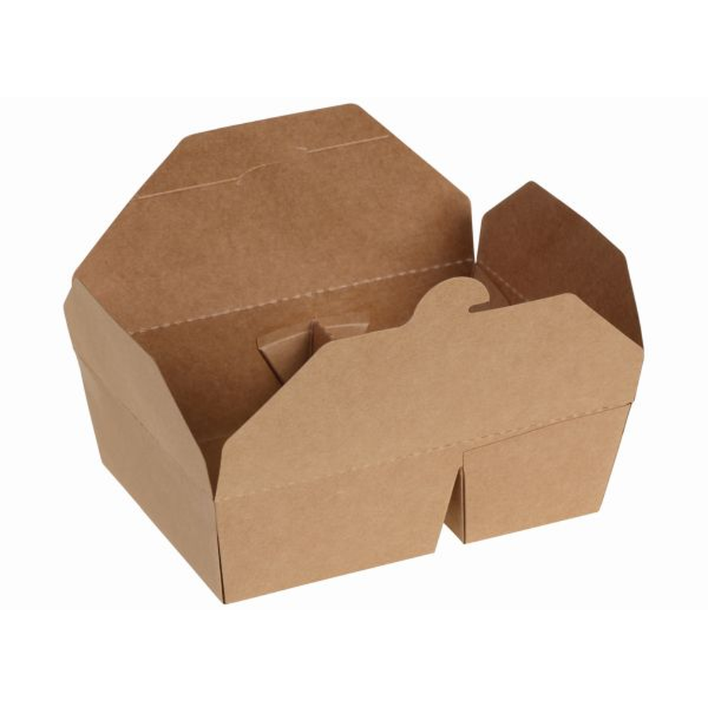 Pacovis Take Away Box 2-tlg. Kraft/PLA, 215/197x155/140x48mm,naturesse