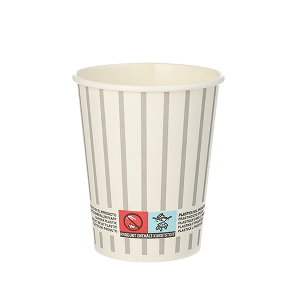 Papstar Trinkbecher, Pappe 0,2 l Ø 8 cm · 9,1 cm grau/silber "Wine / Gin Tonic"