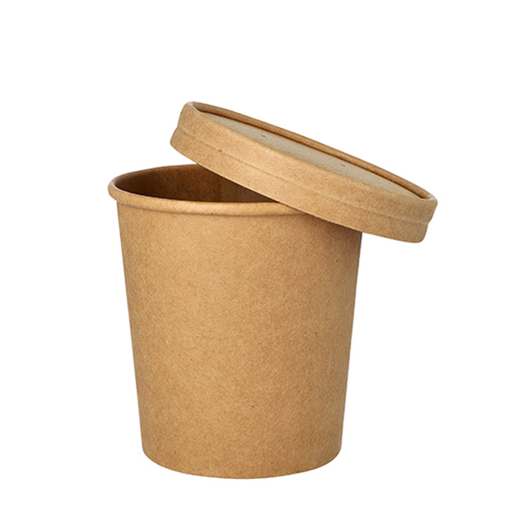 Papstar Suppenbecher, Pappe rund 470 ml Ø 9,8 cm · 10 cm braun