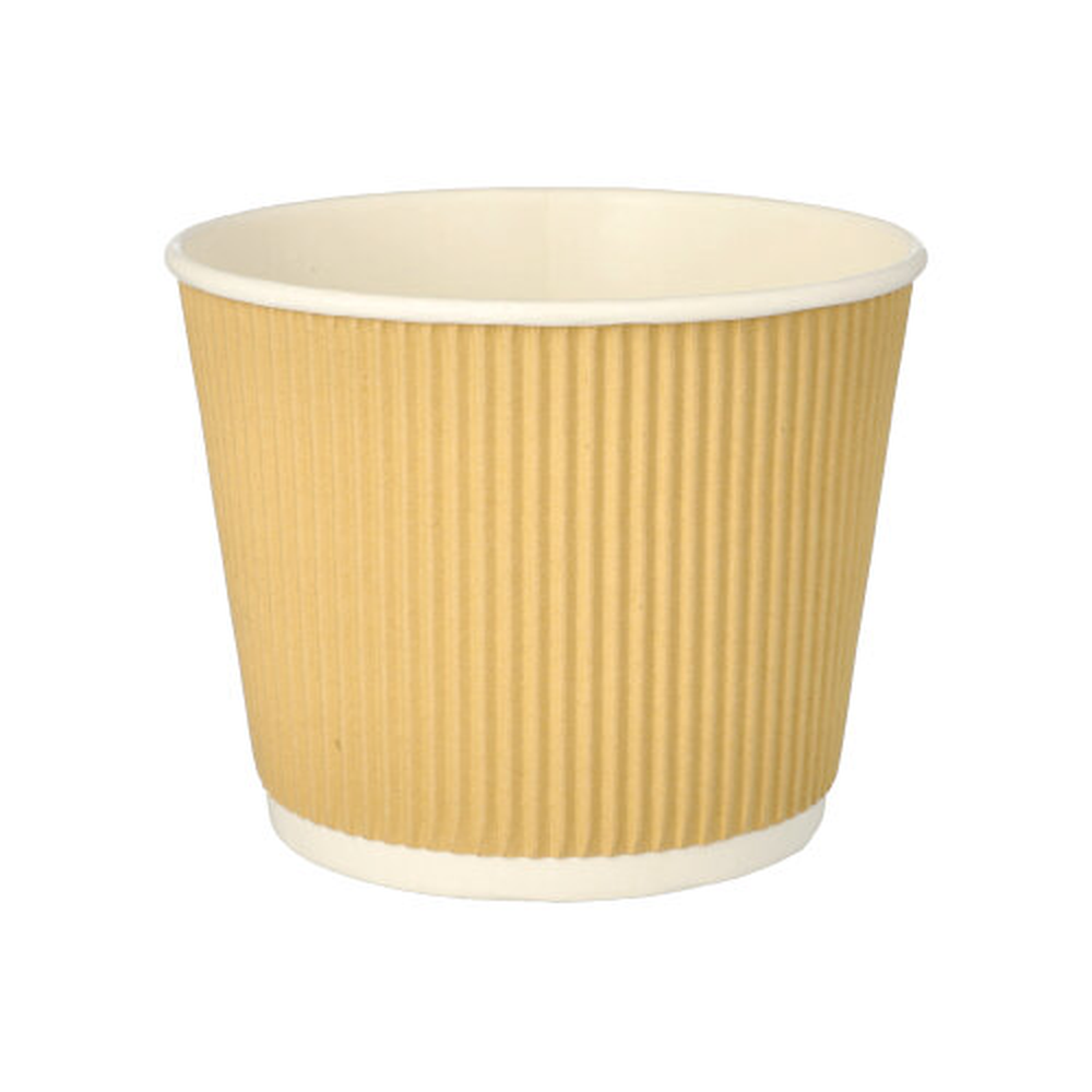 PAPSTAR Suppenbecher, Pappe rund 998 ml Ø 13,5 cm · 10,8 cm braun/weiss Rippl