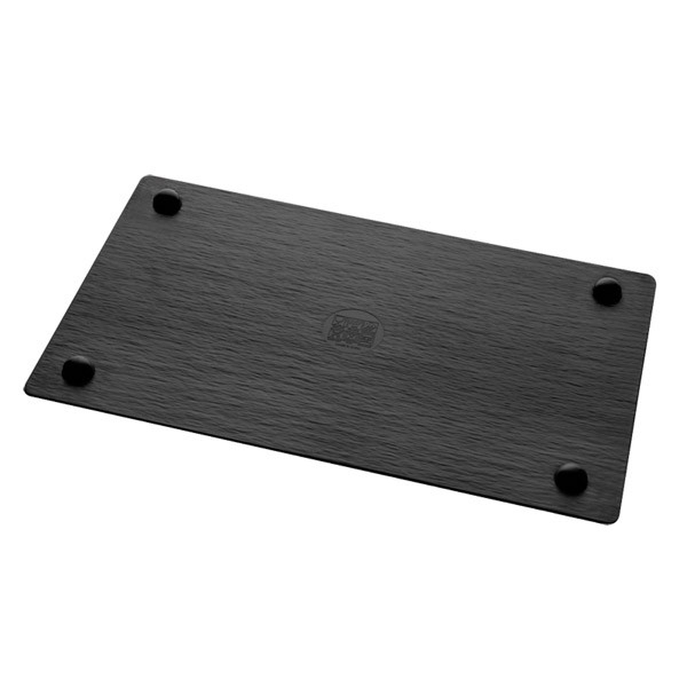 APS GN 1/4 Tablett -SLATE- 26,5 x 16,2 cm, H 1 cm , Melamin, schwarz, Schieferlo