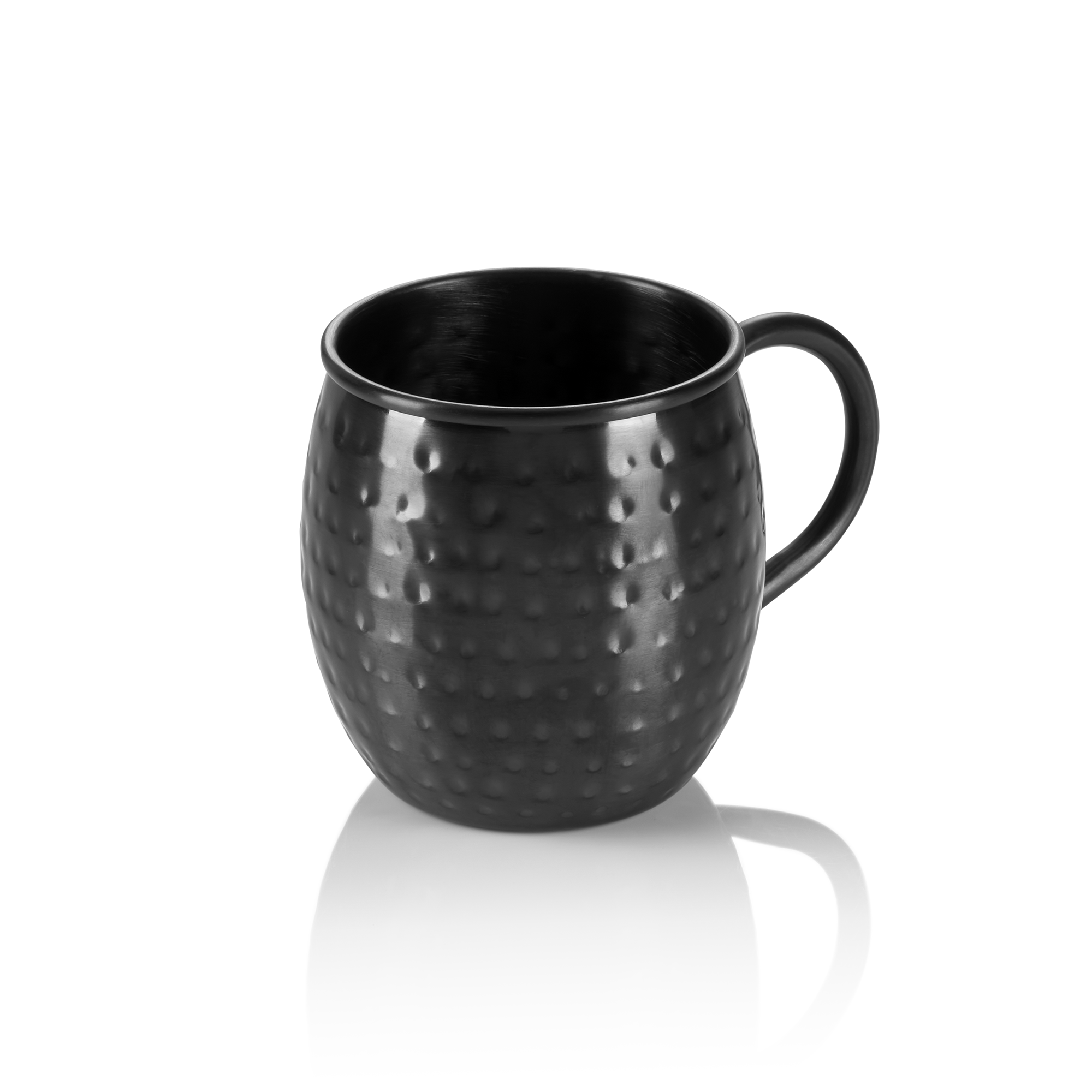 WAS Moscow Mule Set, 0,45 ltr., Ø 8,5 cm, Höhe 10 cm, schwarz, gehämmert, Set á 
