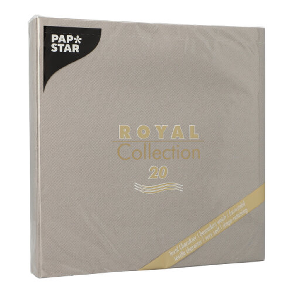 Papstar Servietten "ROYAL Collection" 1/4-Falz 40 cm x 40 cm grau