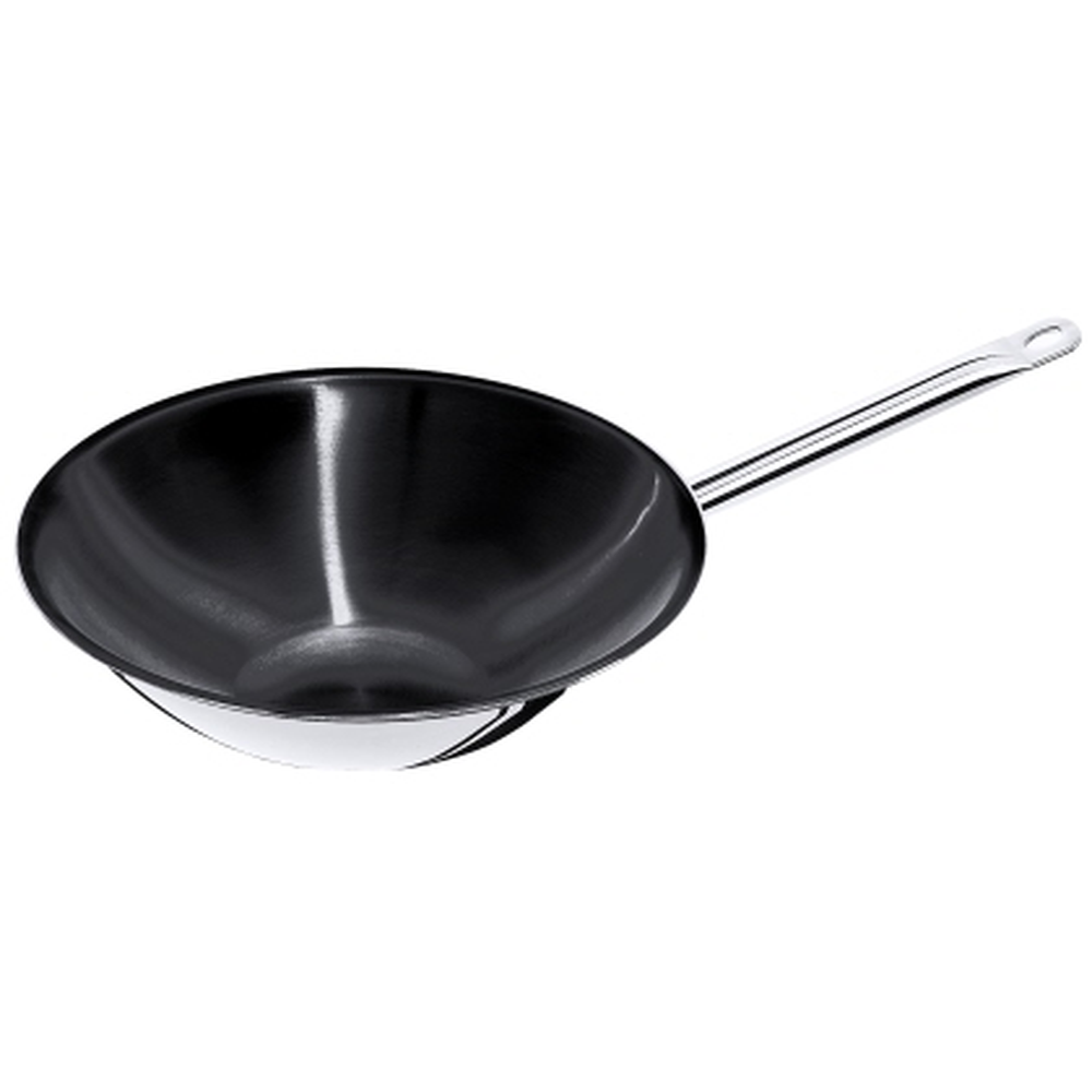 Contacto Wok Edelstahl mehrschichtig flacher Boden, Antihaft