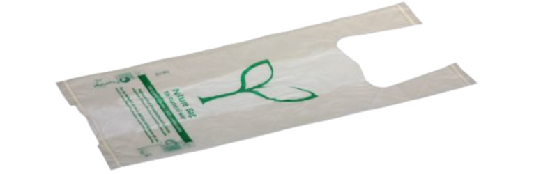 Pacovis Knotenbeutel MaterBi 2-farbig, 22+2x6x49cm/0.014mm